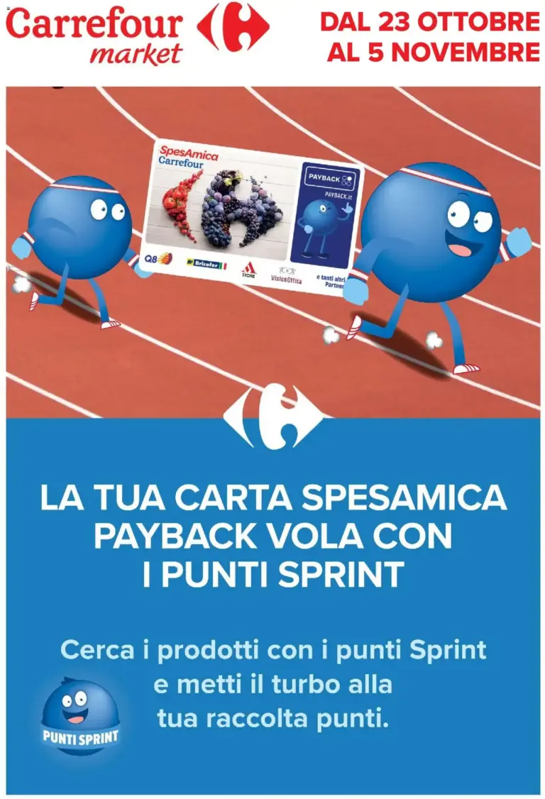 Carrefour volantino Market - Punti Sprint Payback dal 23/10/2026