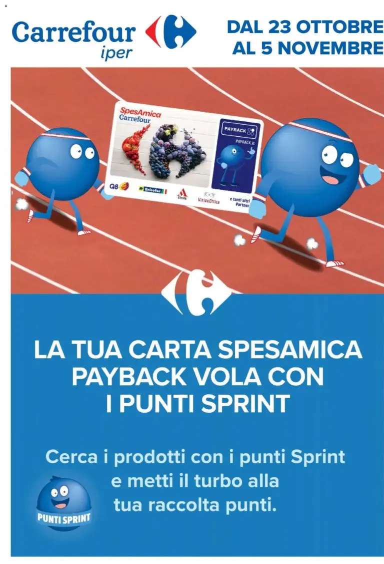 Carrefour volantino Iper - Punti Sprint Payback dal 23/10/2026