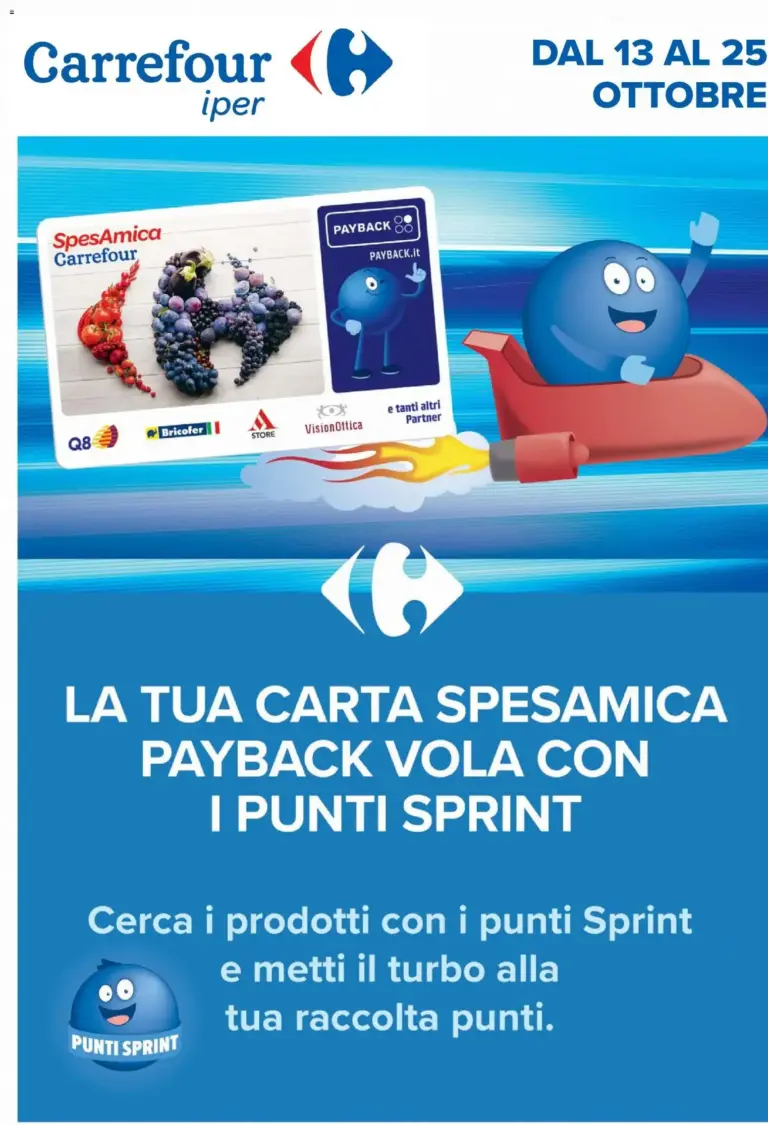 Carrefour volantino Iper Punti Sprint Payback dal 13/10/2026
